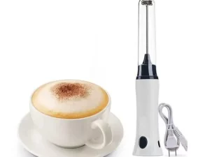 Electric Milk Frother – Rechargeable Handheld Wand Coffee Mixer with Charging Cable