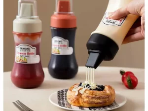 350ML Drainable Sauce Bottle – Five Holes Plastic Ketchup & Honey Dispenser