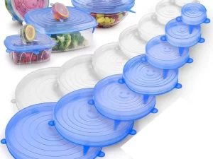 Silicone Stretch Lids for Containers (Set of 6) – Microwave Safe & Reusable