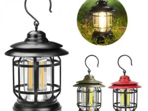 Retro Camping Lantern Lamp – Portable USB Rechargeable LED Outdoor Light