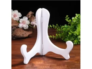 Plastic Plate Holders – Folding White Display Stand Rack