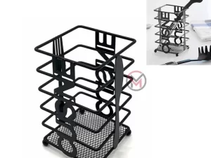 Square Metal Spoon Holder – Black