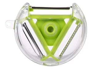 3-in-1 Plastic Creative Fruit & Vegetable Peeler (Round Stainless Steel Design)