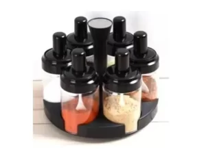 6 pcs Spice Rotating Bottles With 360° Rotating Stand