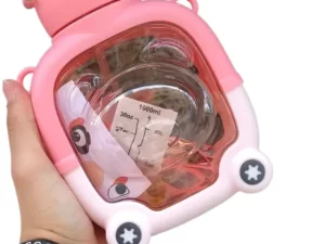 1L Kids Outdoor Sports Water Bottle with Straw & Time Marker