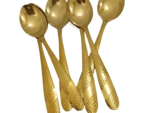 6 Pcs Stainless Steel Tea Spoon Set – Golden Color