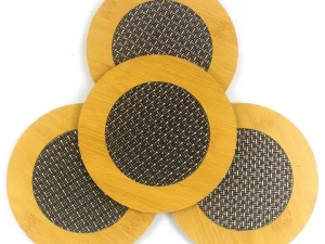 6 Pcs (L Size) Bamboo Wooden Round Coaster – Pan & Pot Holder