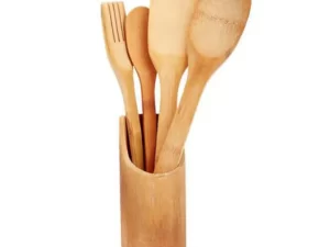4 Pcs Bamboo Kitchen Cooking Utensils Set – Spatulas & Spoons