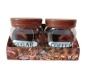 2 Pcs Mini Glass Sugar & Coffee Pot Set – Coffee Color