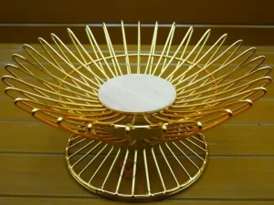 Indispensable Golden Metal Fruit Basket – Modern Storage Rack