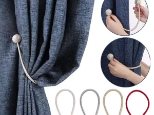 Magnetic Curtain Tiebacks – Decorative Rope Holdback Holder (1 Pc)