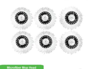 Microfiber Spin Mop Head Refill – 6 Pcs Set