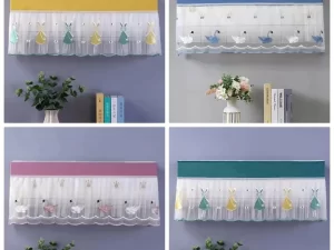 Dustproof Double Lace AC Cover – 1 to 1.5 Ton | Elegant Protective Cover