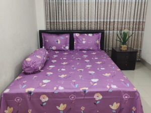 Luxury Twill Cotton Bedsheet – King Size (with Pillow Cover)