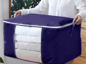XL Size Winter Clothes Storage Organizer Bags – Ash & Navy Blue