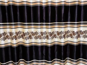 Curtain Porda – Synthetic Indian Window Protector (Coffee and White Art, 4 Kuchi Design)