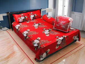 Luxury Twill Cotton King Size Bed Sheet - 4 Pieces Set