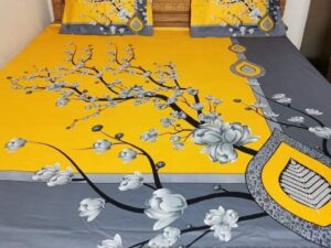 King Size Luxury Panel Bed Sheet With Two Pillow Covers