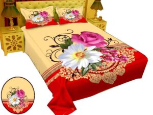 King Size Luxury Panel Bed Sheet With Two Pillow Covers