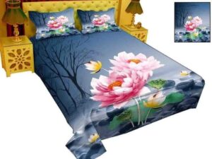 King Size Luxury Panel Bed Sheet With Two Pillow Covers