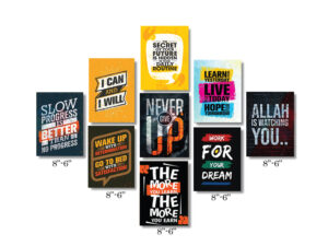 Motivational Quotes PVC Board | 9 Pieces Combo Set | Free Double-Sided Tape Included