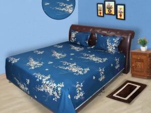 Twill Panel Cotton Double Size Bed Sheet with Two Pillow Covers