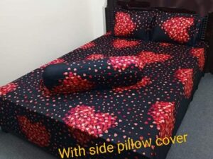 Twill Panel Cotton Double Size Bed Sheet with Two Pillow Covers