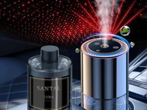 Smart Car Air Freshener with Star Light & RGB Light – Rechargeable & Multifunctional