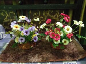 Artificial Flower Basket – 1 Piece for Home Decoration