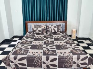 Cotton King Size Bed Sheet Set – 3 Piece Set with 2 Pillow Covers