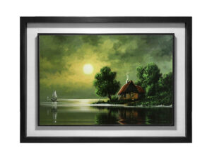 Wooden Photo Frame Canvas Village 21 x 17 Inch
