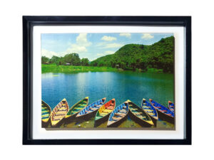 Wooden Photo Frame Canvas Boat Gap 12 x 15 Inch