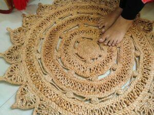 Round Handmade Jute Floor Mat / Rug (Jute Colour)