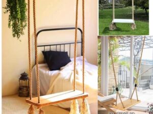 Wooden Swing for Indoor and Outdoor Home Décor