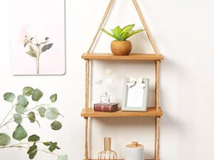 3 Layers Floating Shelf Wall Hanging Rope Durable Rack for Living Room Bedroom Bathroom Kitchen