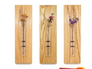 3 Pcs Wooden Test Tube Hanging Flower Vase