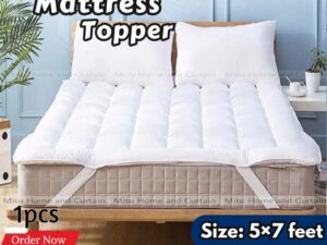 Exclusive Deluxe Mattress Topper – 5x7 Feet Tosok White | 20 Ounce Thick Edition | Standard King, Queen, Semi Double | Cotton Fabric Super White