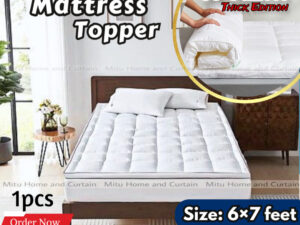 Exclusive Super Deluxe Mattress Topper – 6x7 Feet | White Standard | 36 Ounce Thick Edition | King, Queen, Semi Double | Cotton Fabric Super White