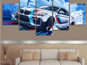 5-Pcs Wall Canvas Art Set – Car Poster Canvas, Ready to Hang for Living Room & Bedroom