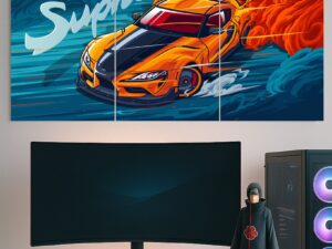 3-Pcs Wall Canvas Art Set – Car Poster Canvas, Ready to Hang for Living Room & Bedroom