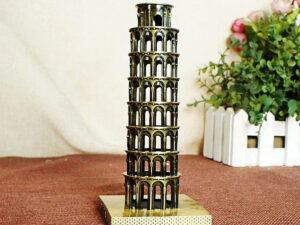 Leaning Tower of Pisa Metal Model | Bronze Alloy European Style Home Decoration | Available in Small and Large Sizes