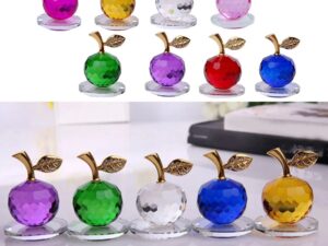 Crystal Apples Ornaments Christmas Eve Xmas Crafts Festive Birthday Gifts Beautiful Fashionable Transparent Crystal Glass Apple