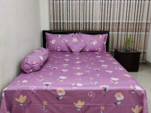 Pakiza Classical Twill Cotton Double Size Bedsheet with Pillow Covers – From Suba International