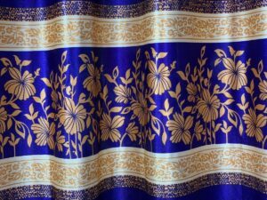Synthetic Curtain (Porda) – Colour: Blue and White From Suba International