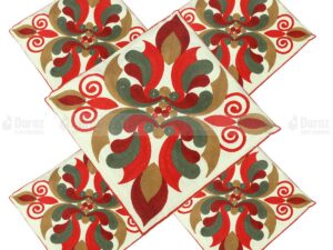 Kashmiri Embroidery Cushion Cover — (16"×16") 5 Piece Set (Imported from Kashmir)