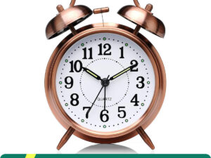 Explore The Bronze Perfect Kids' Bedroom Alarm Clock | Heavy Copper Twin Bell Alarm Clock | Stylish Retro Wall & Table Clock