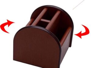 Rotating pen holder for desk, Wooden Organizer Pen container