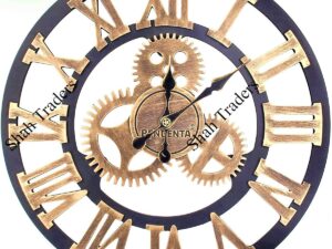 60cm 3D Retro Industrial Large Gear Wall Clock | Rustic Wooden Luxury Art | Vintage Home & Office Decoration