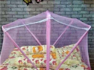 Comfortable Baby Bed with Built-in Mosquito Net and Soft Pillow — Multi-Color Option for Safe & Cozy Sleep