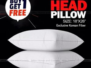 Exclusive Korean Fiber Head Pillow – Standard Size 18x26 Inch | Cotton Fabric Head Pillow (Buy 1 Get 1) | Mathar Balish